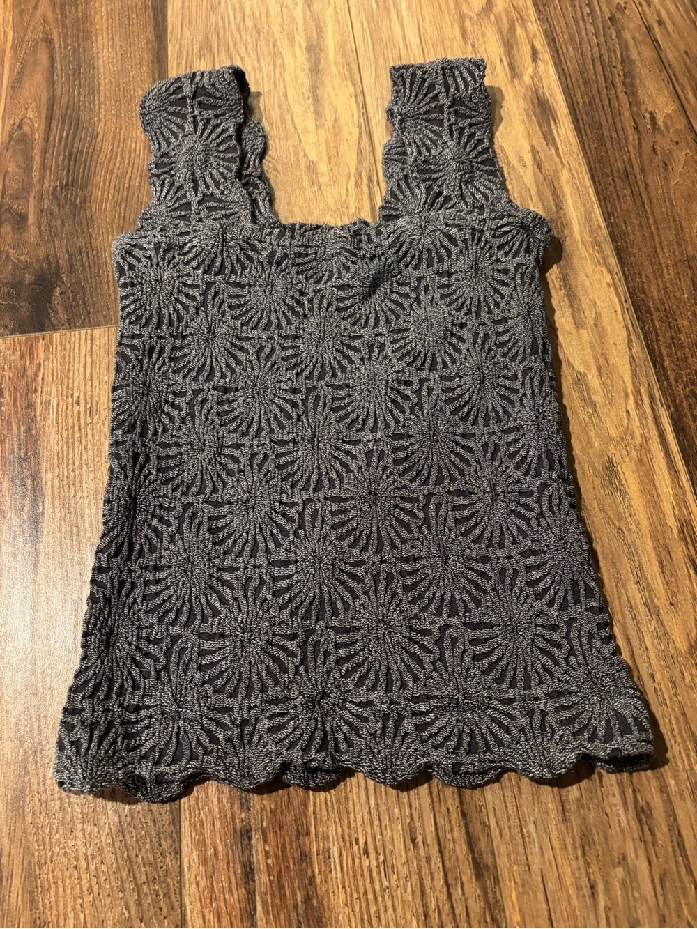 Free People Intimately Love Letter Cami Charcoal Grey Tank XS/S